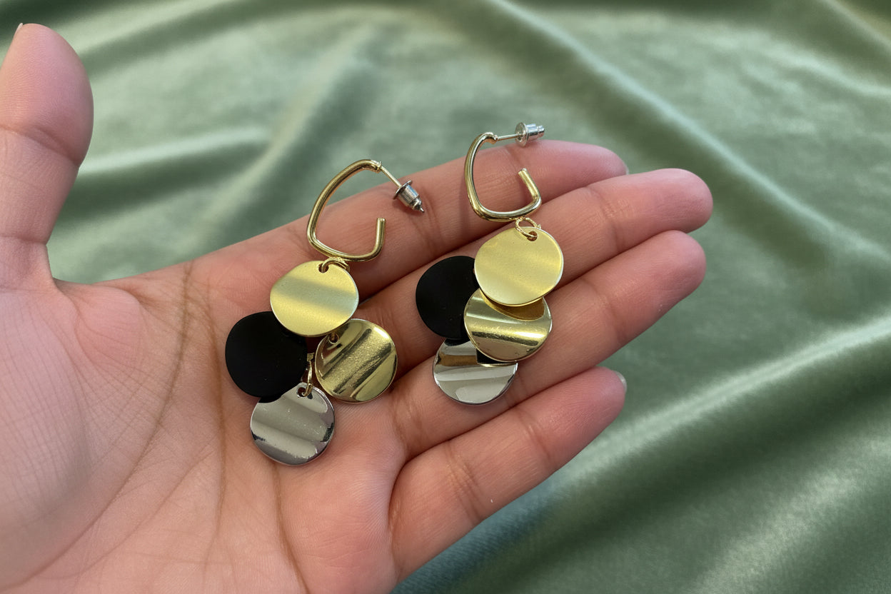 Disc Drop Earrings
