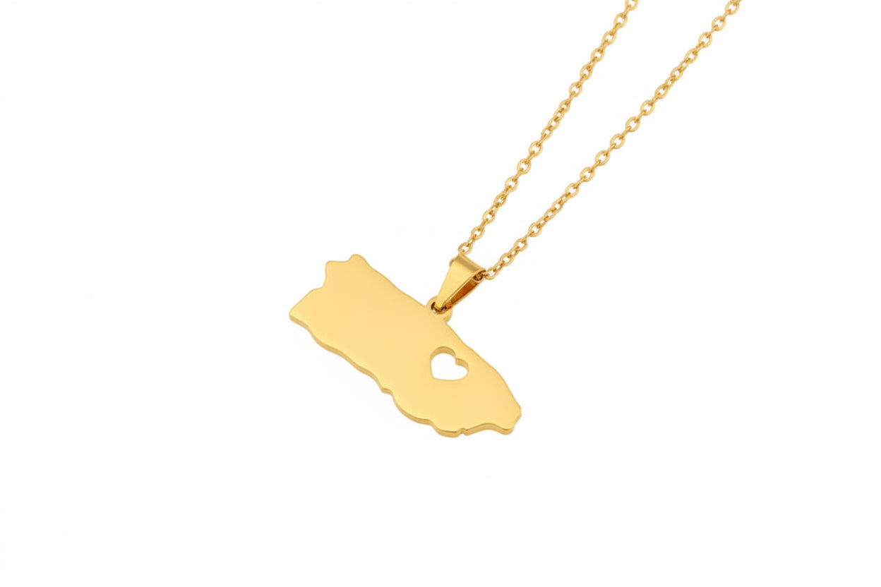 Puerto Rico Map Necklace