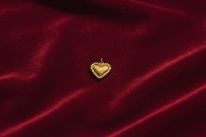 Beaded Trim Heart Charm