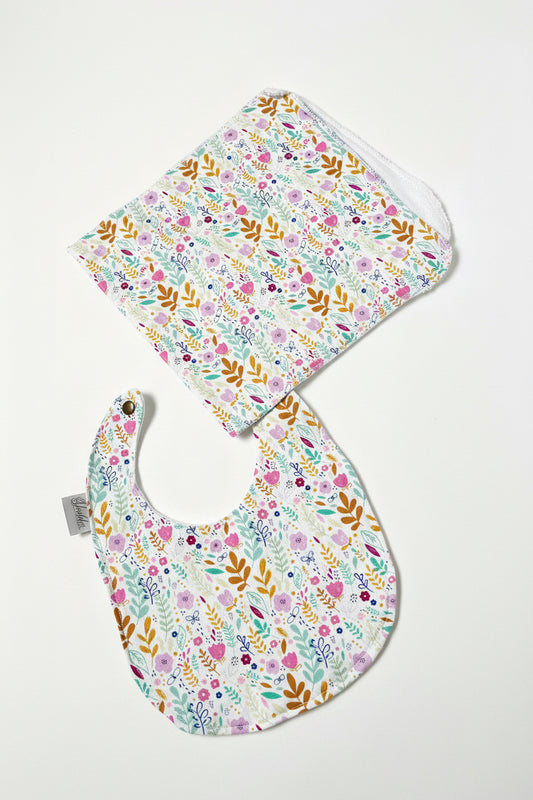 Wildflower Bib & Burp Clothes Set
