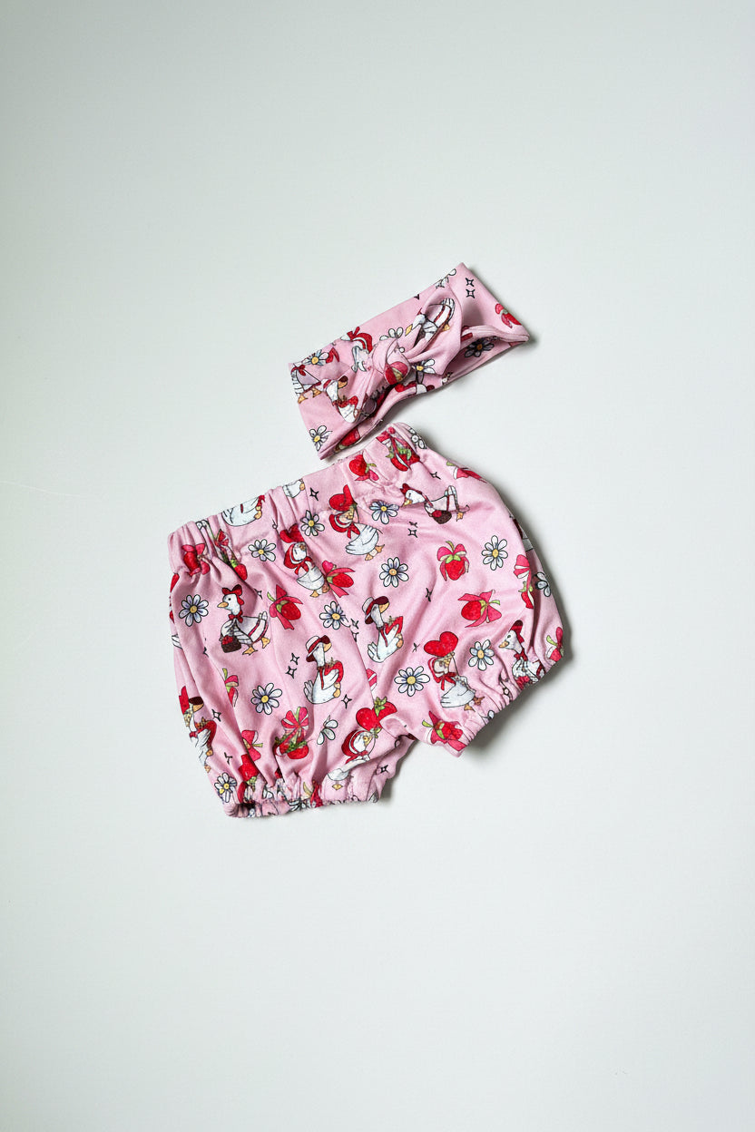 Strawberry Goose Bloomer & Headband Set