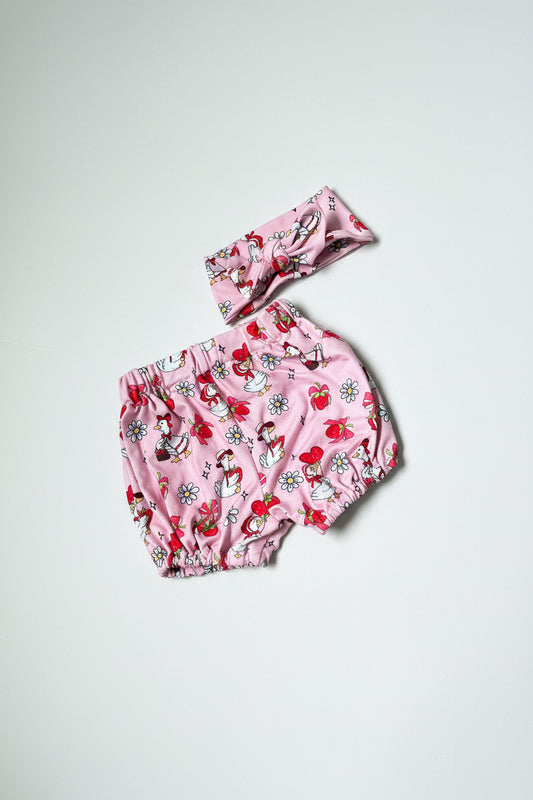 Strawberry Goose Bloomer & Headband Set