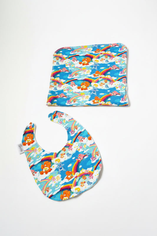 Care Bears Bib & Burp Cloth Set