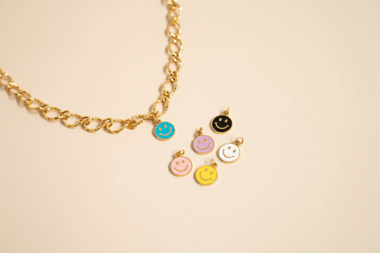Epoxy Smiley Face Charm