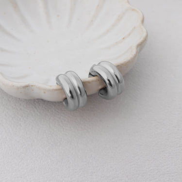 Double Hoop Stud Huggie Earring