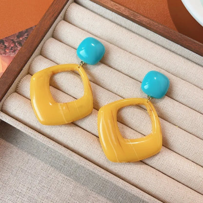Gloss Square Earrings