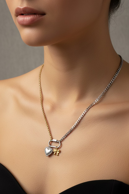 Two Tones Carabiner Necklace