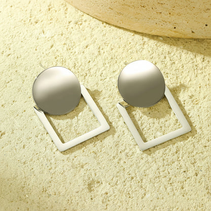 Round Square Earrings