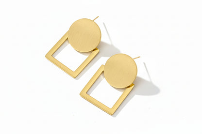 Round Square Earrings