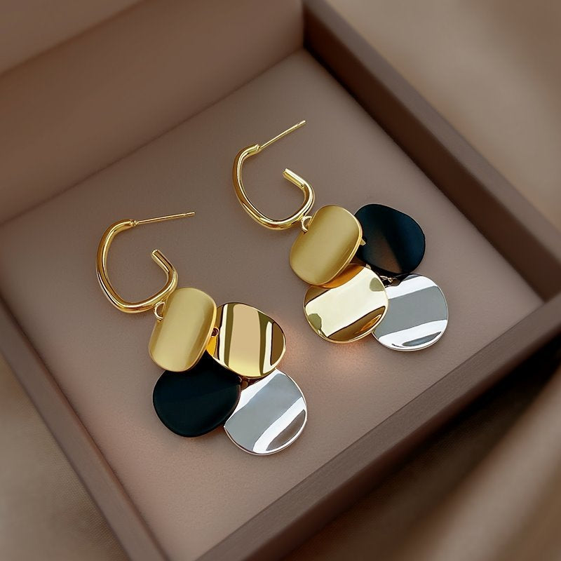 Disc Drop Earrings