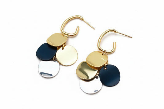 Disc Drop Earrings