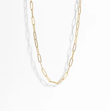Paperclip Chain Necklace 18K Gold Plated Steel