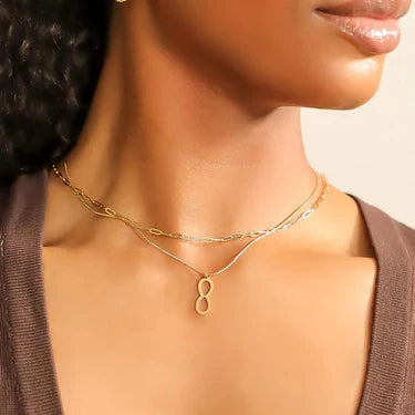 Paperclip Chain Necklace 18K Gold Plated Steel