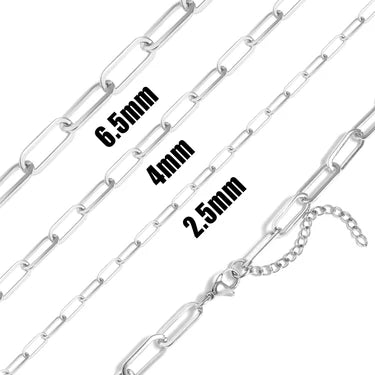 Paperclip Chain Necklace Stainless Steel