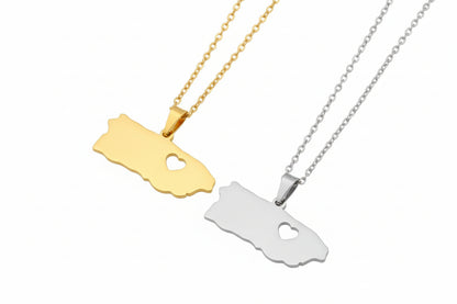 Puerto Rico Map Necklace